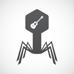 Isolated virus icon with  an ukulele
