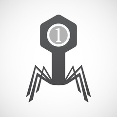 Fototapeta premium Isolated virus icon with a coin icon