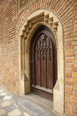 Fototapeta na wymiar gothic door in archway