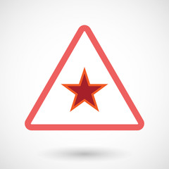 Isolated warning sign icon with  the red star of communism icon