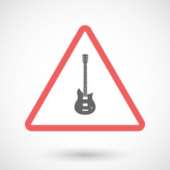 Isolated warning sign icon with  an electric guitar