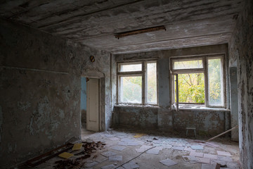 Fototapeta na wymiar Verlassenes Spital in Prypjat bei Chernobyl