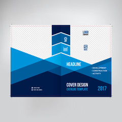 Cover template for the catalog, design of a cover of the booklet, an abstract geometrical background for the leaflet. Design of a cover for business.