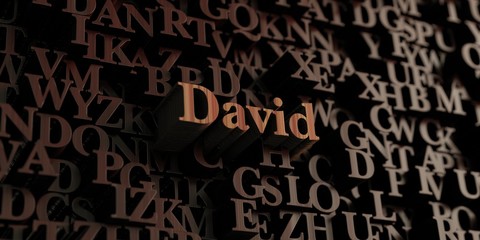 David - Wooden 3D rendered letters/message.  Can be used for an online banner ad or a print postcard.