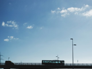 Fototapeta na wymiar Passenger bus or tour coach on a flyover