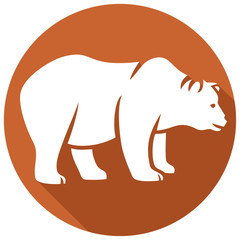 wild bear flat icon (grizzly)