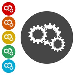 Gears icon, vector illustration. Flat design style 