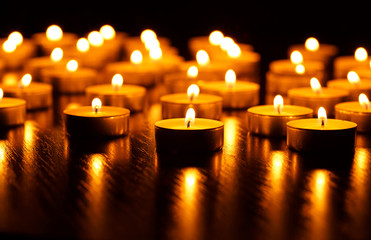 Burning candles with shallow depth of field