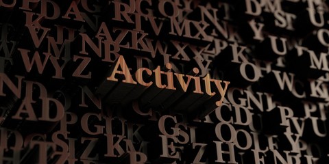 Activity - Wooden 3D rendered letters/message.  Can be used for an online banner ad or a print postcard.