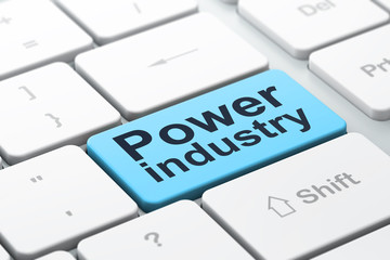 Industry concept: Power Industry on computer keyboard background