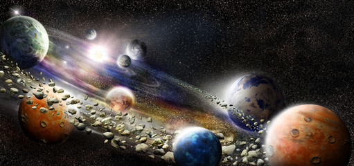 Obraz na płótnie Canvas Alien solar system