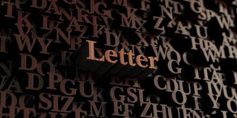 Letter - Wooden 3D rendered letters/message.  Can be used for an online banner ad or a print postcard.