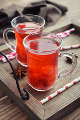 Mulled wine with fresh cranberry