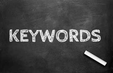 Chalk and keywords write on chalkboard background