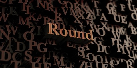 Round - Wooden 3D rendered letters/message.  Can be used for an online banner ad or a print postcard.