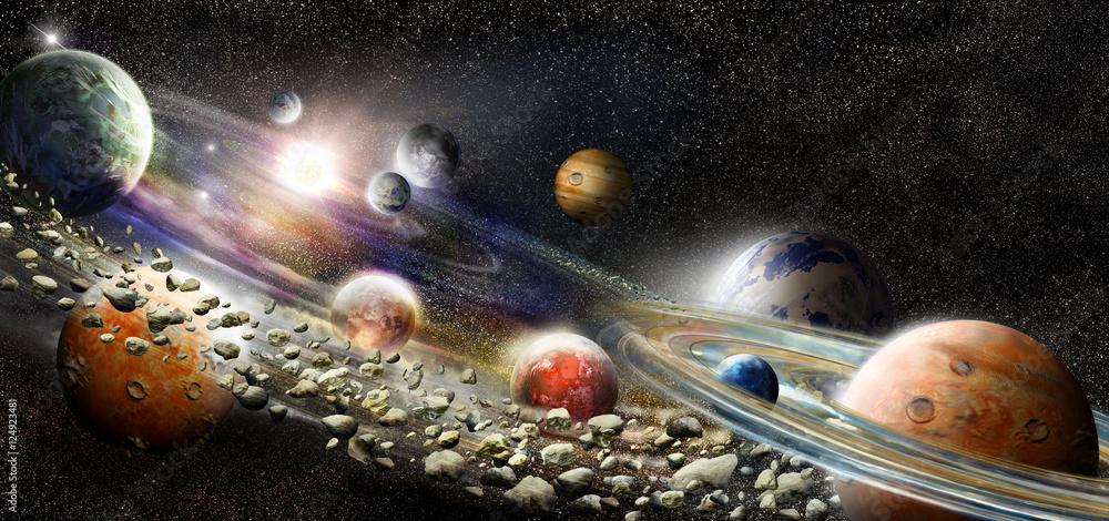 Wall mural alien solar system