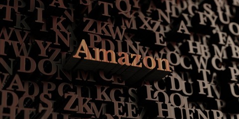 Amazon - Wooden 3D rendered letters/message.  Can be used for an online banner ad or a print postcard.