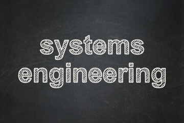 Fototapeta premium Science concept: Systems Engineering on chalkboard background