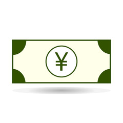 Money currency icon. Bill with Yen sign vector illustration.