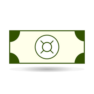 Money currency icon. Bill vector illustration.