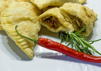 Empanadas filled with spicy  minced meat