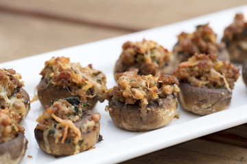 Baked Stuffed Mushrooms with Melted Cheese