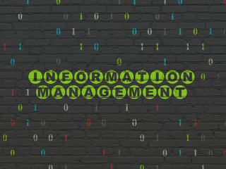 Data concept: Information Management on wall background