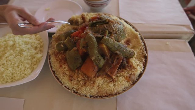 Authentic couscous dish, Morocco.