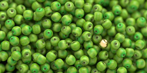 Golden apple standing out from the crowd