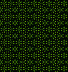 Grass green rotating fans, floral periodic pattern, seamless vector background