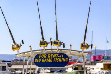 Big game fishing boat and equipment for rent
