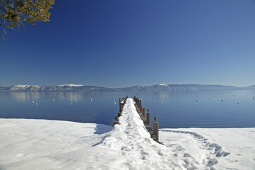 dock snow lake