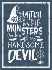 Fototapeta premium Halloween lettering inscription