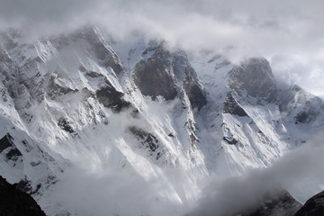 Mountain face of Lhotse, the Himalayas