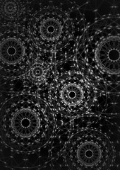 Graphic texture with multiples detailed circles and dots