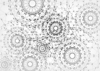 Graphic texture with multiples detailed circles and dots