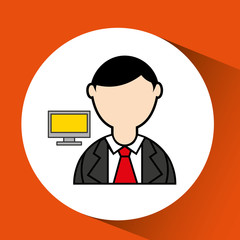 man bearded pc computer icon vector illustration eps 10