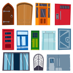 Doors isolated vector illustration.