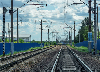 Railroad tracks stretching into the distance