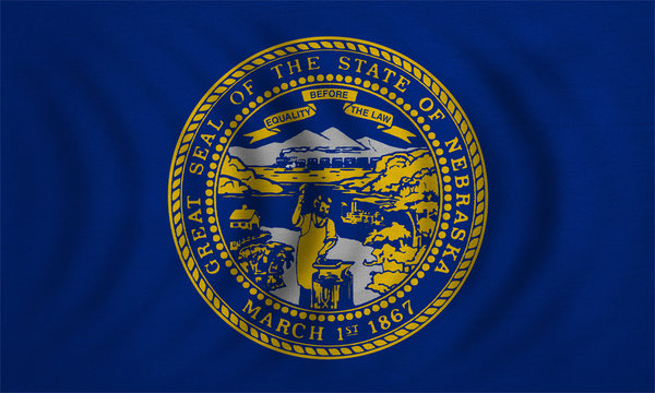 Flag of Nebraska wavy detailed fabric texture