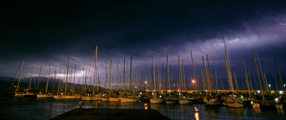 harbor lightning storm