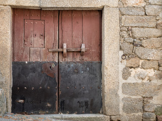Old wooden and metal door