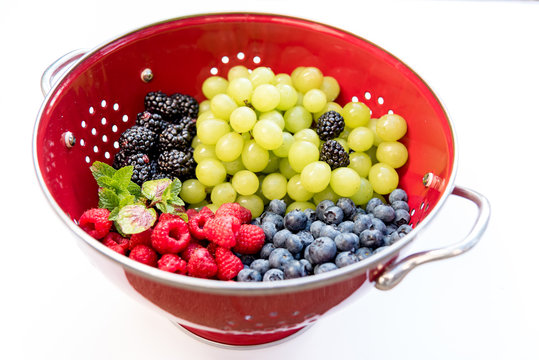 Berries and Fruit in a Colander