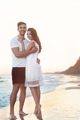 Lovely couple on tropical beach