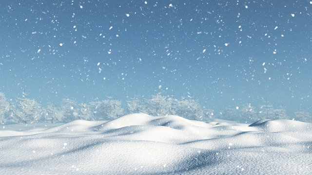 3D Snowy Landscape