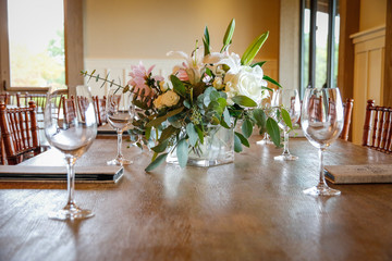 Flowers: Centerpiece on a table
