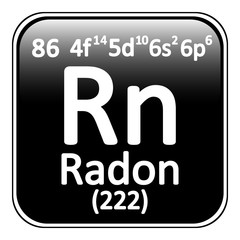 Periodic table element radon icon.