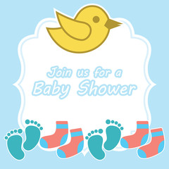 happy birthday, holiday, baby shower celebration greeting and invitation card. there are shoes, moon, dress. vector illustration. text can be added