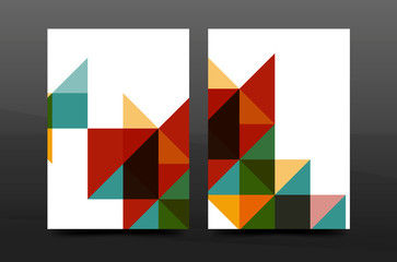 Colorful geometry design annual report a4 cover brochure template layout, magazine, flyer or leaflet booklet