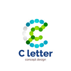 Vector modern minimalistic dotted letter concept logo